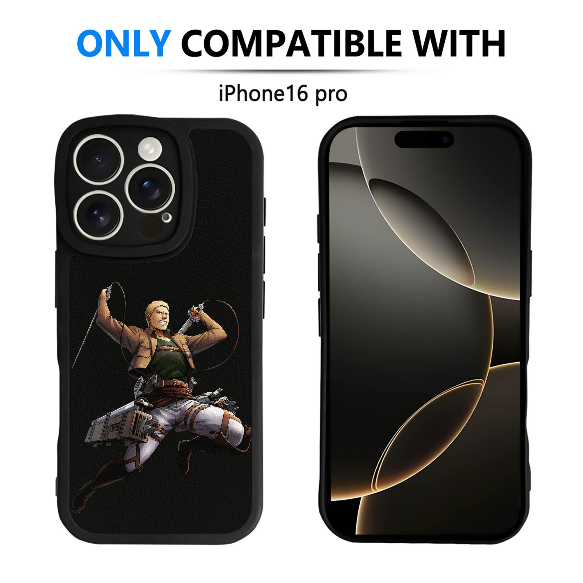 （画像用） 進撃の巨人 ライナー・ブラウン Attack on Titan Reiner Braun 【iPhone 16シリーズ対応】シリコンスマホケース（レザー調） 材質：シリコン